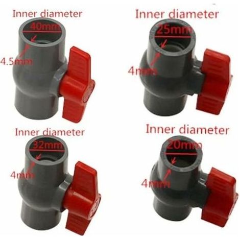 Vanne PVC pression φ40 mm robinet à boisseau sphérique U PVC connecteur à colle adhésive pour irrigation (1/5)