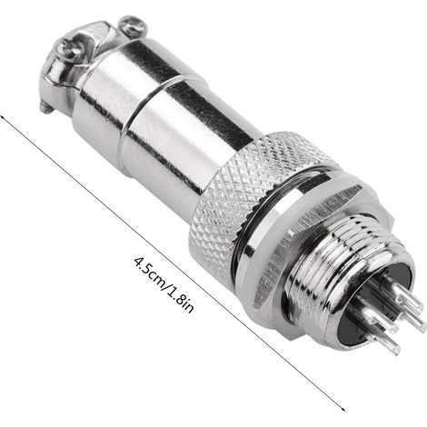 5 Stück/Set GX12 4-poliger Metall-Einbaustecker/Stift für die Luftfahrt (1/5)