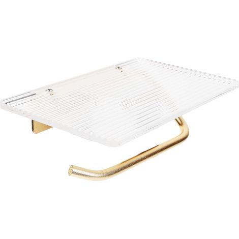 Porte-papier toilette rangement doré avec étagère, moderne et (1/5)
