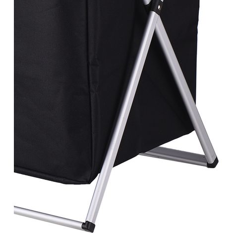 Panier à linge panier à linge organisateur trieur de rangement pliable avec poignée de couverture cadre en aluminium pour salle de bain chambre maison noir (1/5)