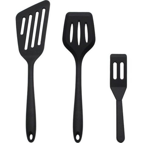 Spatules - Lot de 3 - Spatules en silicone - Revêtement antiadhésif - Ensemble d'ustensiles de cuisine en silicone, comprena (1/4)