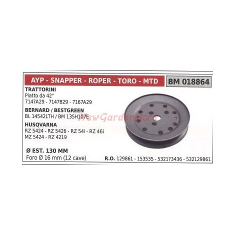 Puleggia per trattorino rasaerba tosaerba piatto da 42' AYP 018864 532173436