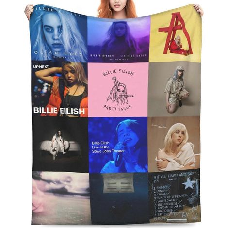 Billie Blanket Pläd Luftkonditionering Filt Eilish Merch Albumomslag Gåva Mjuk Varm För Säng Soffa Heminredning (Album Co-KDE4678 (1/5)