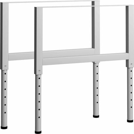 Estructura de banco de trabajo 2 uds metal 85x(69-95,5)cm gris vidaXL