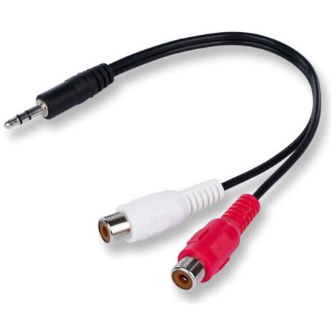 Câble Adaptateur Audio 3.5mm,20 PCS Prise Mâle vers Prise Femelle Cinch Stéréo, Noir, 0.2m Longueur de Câble