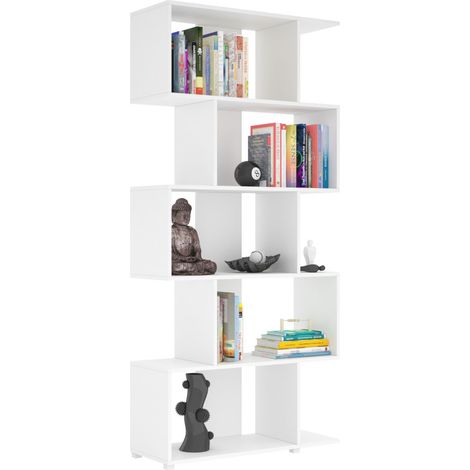 Etagère Design en S 10 Niches Blanche L 78.5 H 184 P 31 cm (1/5)