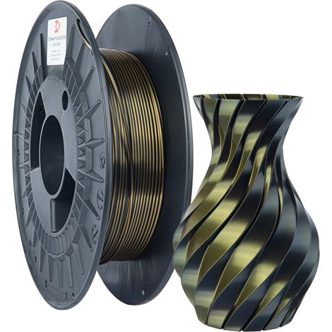Filamento 3DPower PLA seda doble 1,75 mm Oro/Negro 0,3 kg (1/4)
