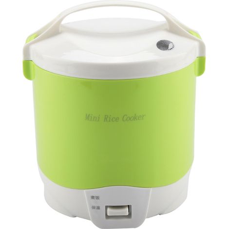 Cocotte électrique portable 24V 180W 1,6L, cuiseur à riz multifonction pour voiture, cuisson vapeur, vert (1/5)