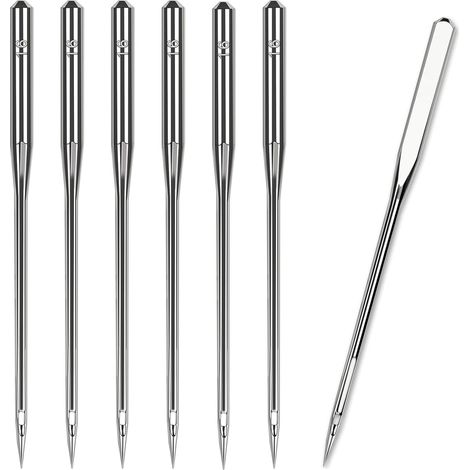 Lot de 30 aiguilles universelles de machine à coudre pour cuir et jeans, taille 100/16, aiguilles robustes pour tissus épais, compatibles avec machine à coudre domestique