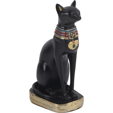 Ägyptische Katzenfigur aus Kunstharz – Heimdekoration und handgefertigtes Geschenk