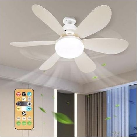 Ventilateur de plafond silencieux Aiperq 42 cm – Éclairage LED dimmable 3000K–6500K, 3 vitesses + télécommande & minuterie (1/4)