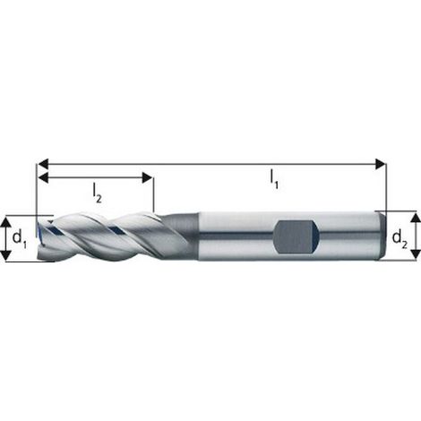 Fragola Breve Cilindrico, Tipo W, Veloce Taglio Di Acciaio Al 8% Di Cobalto, Sezione Centrale Superficie Lucida, Per Alluminio, Ø D1 - K10: 3 Mm