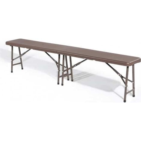 PANCA SEDUTA PIEGHEVOLE 183CM RICHIUDIBILE PORTATILE MARE BIRRERIA MARRONE 208v