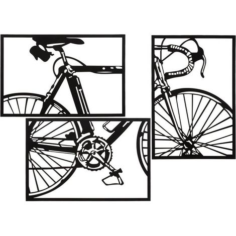 Decorazione Parete Bicicletta Set 3 Pezzi cm 40X1,3X60 (Singolo Pezzo) - BIKE (1/5)