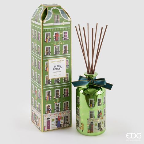 EDG Enzo De Gasperi Profumatore Bottiglia di Natale Rue de Rivoli 500 Ml H 35 Cm Black Forest Vert (1/2)