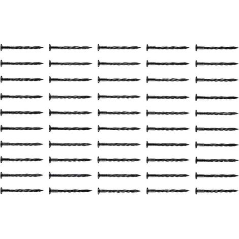 Lot de 50 piquets de bordure de paysage en plastique de 15,5 cm pour pelouse, allées, parterres de fleurs, noir, lot de 50 (B) (1/5)