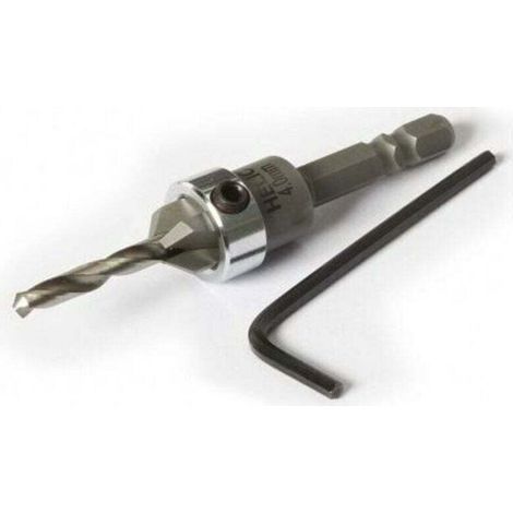 Punta per smussatura + fermo regolabile: punta per legno con tagliente da 4 mm di diametro per viti da 5 mm di diametro (1/4)