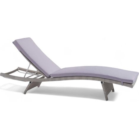 Lettino da esterno giardino in alluminio e legno Mahal -  Gray