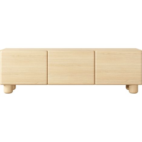 CALANQUE MINI - Meuble TV 150 cm mélaminé Chêne clair (1/5)