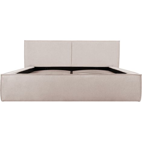 Drawer – Lit coffre 160x200cm en tissu 100% polyester – Écru – Rangement pratique sous le matelas – Dimensions 92x206x230cm (1/5)