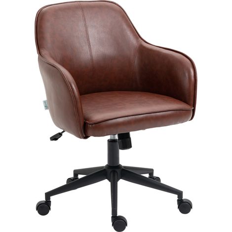 Chaise de bureau réglable en hauteur et pivotante, 58,5 cm x 62 cm x 91 cm, marron (1/5)