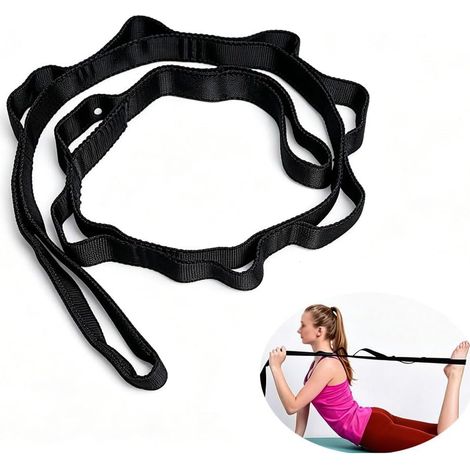 Yoga Stretching Band,200 Cm Sangle D'extension Pour Hamac Yoga, Corde D'Escalade Sling Réglable, Extension Straps Pour Stretching, Pilates, Fitness (1/2)