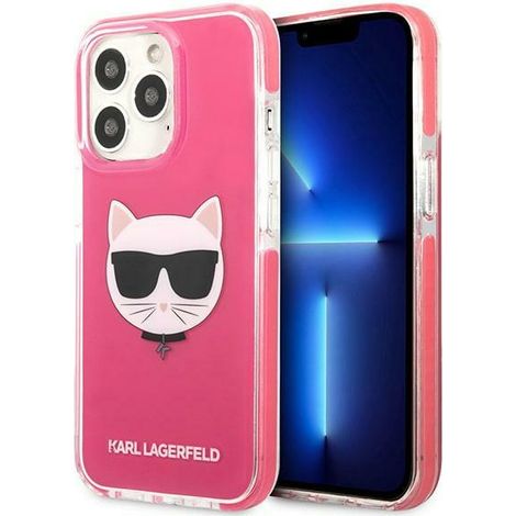 Karl Lagerfeld KLHCP13LTPECPI iPhone 13 Pro / 13 6.1 carcasa rígida fucsia/fuschia Choupette Head (1/5)