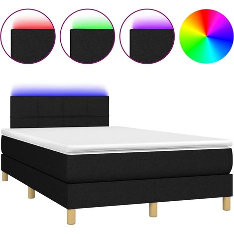 Maison Exclusive - Boxspringbett mit Matratze & LED Schwarz 120x2