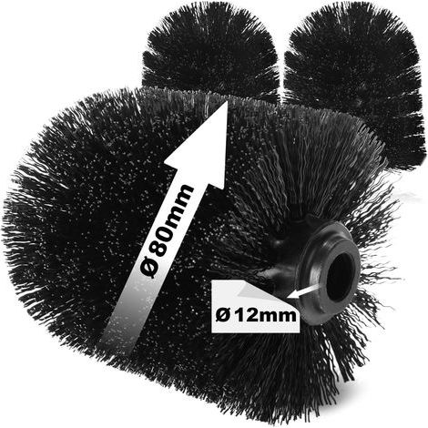 3 Pièces - Tête De Brosse - Accessoire WC - Remplacement Facile - Poils Durables - Pour Toilettes Privées Et Publiques - Noir - 8x9cm (1/5)
