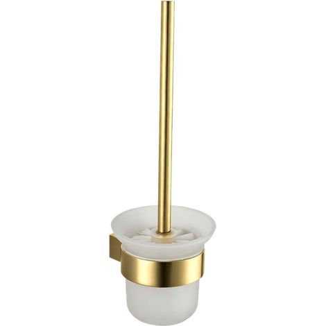 kielle Vega - Wand-WC-Bürste mit Halter, milchglas/gebürstetes gold 40518026 (1/2)