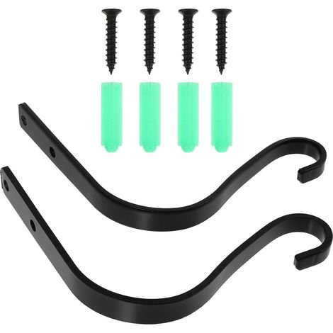 Iron Wall Hook 2 Pieces Hanging Bracket for Plants Planters Lanterns Outdoor Decoration Balcony Garden Retro Style Screw Fixing Heavy Duty (1/5)