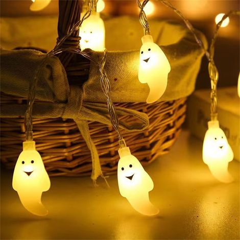 Guirlande Lumineuse Halloween - 20 Ampoules LED - 3 Piles AAA - 118 Pouces - Décoration Intérieure Extérieure - IP43