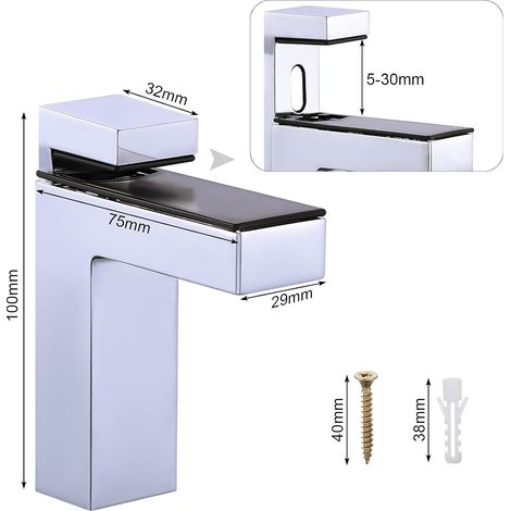 4pack Support De Tablette En Verre En Bois Réglable En Alliage De Zinc Solide En Pour Étagère De 5-30 mm (1/5)