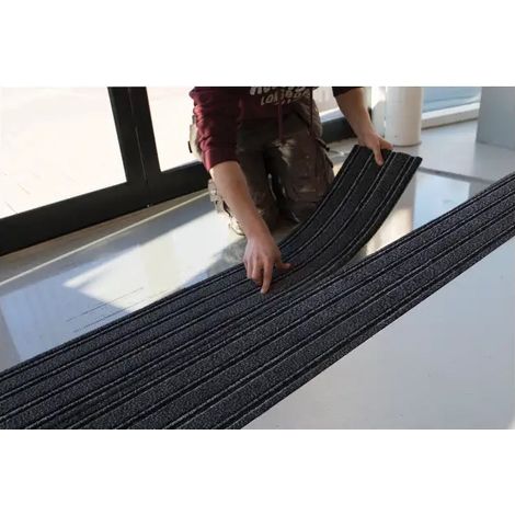 Tappeto d'ingresso Romus Quickmat Tile Antracite Kit di 6 piastrelle da 23x75cm - Romus