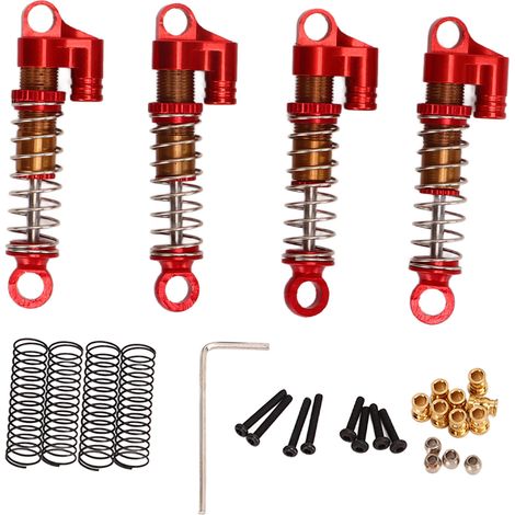Amortisseur RC réglable avant arrière pièce de rechange ressort amortisseur pour FMS FCX24 1/18 1/24 crawler rouge (1/5)