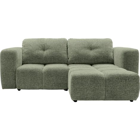 ROMY MINI - Canapé d'angle convertible tissu chenille 2 places Vert (1/5)