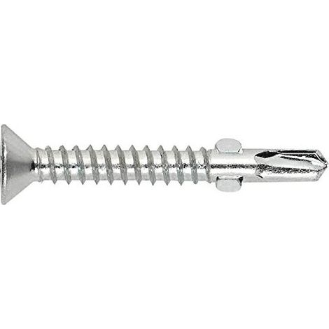(6,3X70) TORNILLO AUTOTALADRANTE CON BROCA DE DOS ALAS, CABEZA AVELLANADA Y HUELLA TX. CI(100U) - INDEX