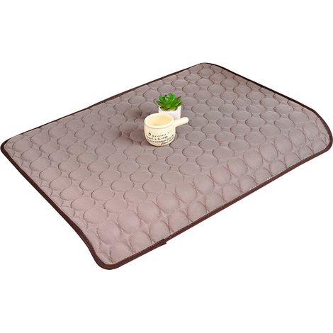 Tapis Rafraîchissant Pour Animaux - Tissu Soie Glacée - Lavable En Machine - Pour Cage Chien Chat Canapé Voiture Extérieur - 60 x 40 cm (1/5)