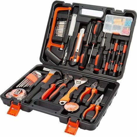 Coffret à outils complet de 100 pièces, boîte à outils pour mécanicien, outils pour réparations quotidiennes (1/4)