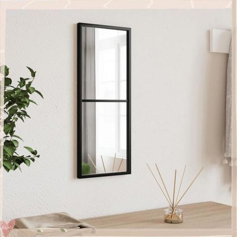 358645 Miroir mural noir 20x50 cm rectangulaire fer (1/5)