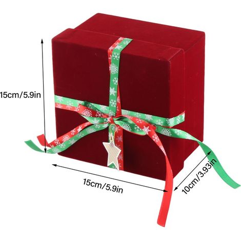 Coffret cadeau de Nouvel An en velours rouge, décoration de pomme pour la veille de Noël (1/5)