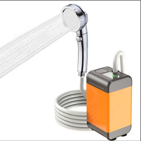 Douche de camping portable, pompe de douche électrique rechargeable 7800 mAh avec tuyau, réglage intelligent de la température et de la pression (1/5)