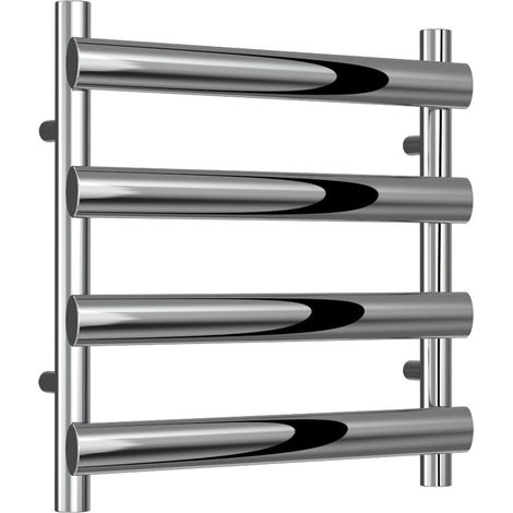 Reina Deno Designer Heated Towel Rail 496mm H x 500mm W Polished Stainless Steel (1/4)