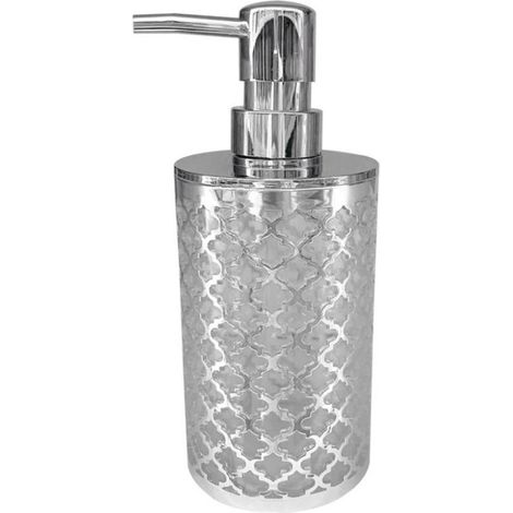 Dispenser per sapone liquido accessorio bagno argento stile barocco dosatore portasapone arredo bagni (1/2)