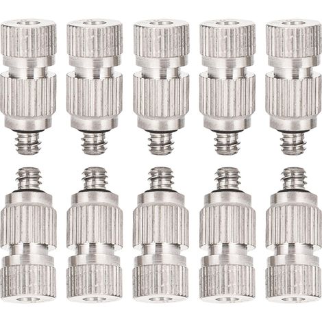 Zehn Hochdruck-Sprühdüsen aus Edelstahl für externe Kühlsysteme mit Messingfiltern (Größe: 0,3 mm). (1/5)