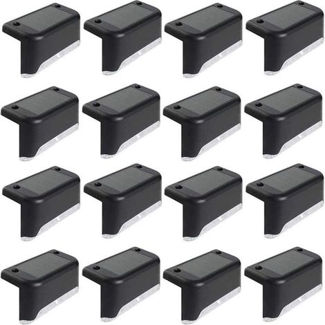 Solar Deck Light - Warm White LED - IP65 Waterproof - 16 Pack - For Outdoor Stairs Railing Fence Patio Garden