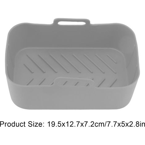 Ortviai Panier en silicone pour friteuse à air Ninja DZ201 Foodi 8QT – 2 pièces gris, résistant à 230 °C, antiadhésif (1/4)