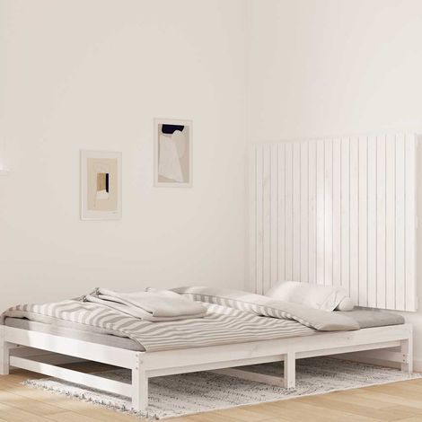 Tête de lit murale - Design industriel - Pour Lit adulte - Blanc 127,5x3x90 cm Bois massif de pin Chic-702885 (1/5)