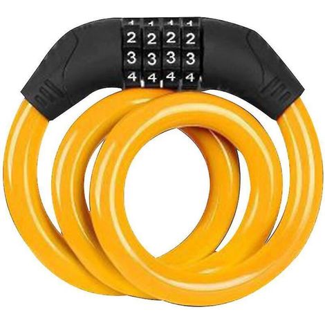 Candado para bicicleta de montaña, candado para bicicleta, candado de combinación de cuatro dígitos, candado para bicicleta de montaña, cordón de color, seguridad antirrobo (1/5)