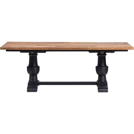 Table à manger rectangulaire en teck piétement noir poutre L220 - DALILA (1/5)
